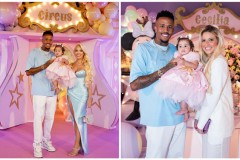 米利唐與前女友現女友為女兒慶生 場麵頗為和諧