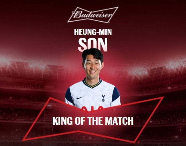 孫興慜當選全場最佳球員