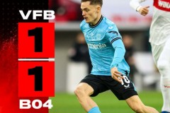 德甲斯圖加特1-1勒沃庫森 勒沃庫森繼續保持不敗