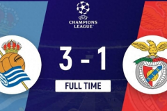 歐冠皇家社會3-1本菲卡 皇家社會提前晉級16強