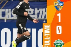 亞冠蔚山現代1-0全北現代 蔚山現代兩回合總比分2-1晉級4強